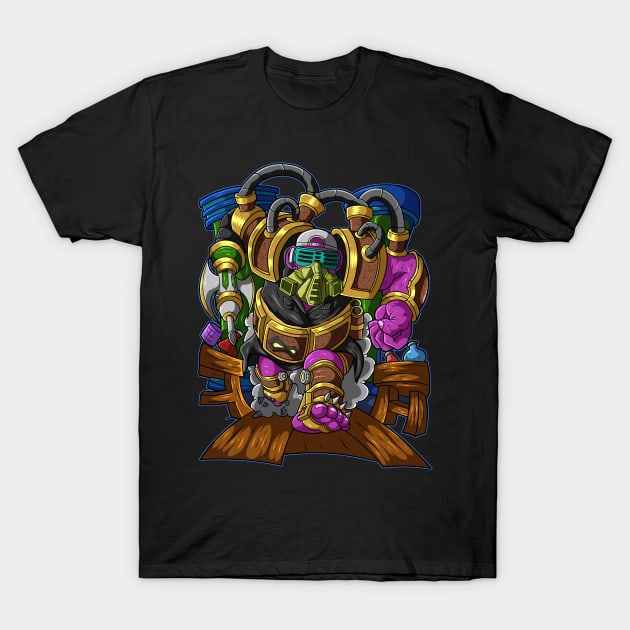 Gorilla Anti Toxin Lab Illustration T-Shirt by AllSparkRunity